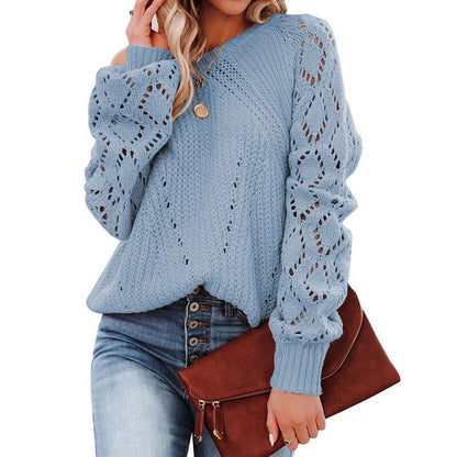 Lantern Sleeve Knitted Sweater for Woman