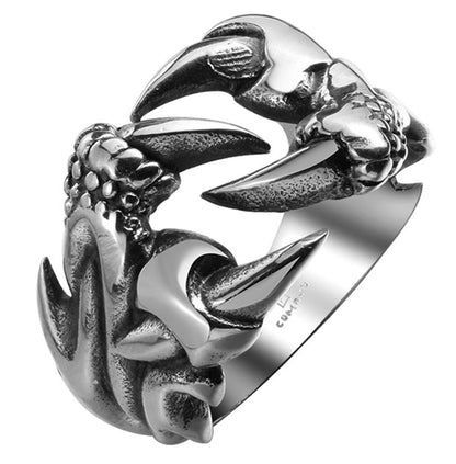 Men's Stainless Steel Biker Dragon Ring